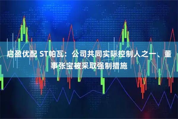 启盈优配 ST帕瓦：公司共同实际控制人之一、董事张宝被采取强制措施