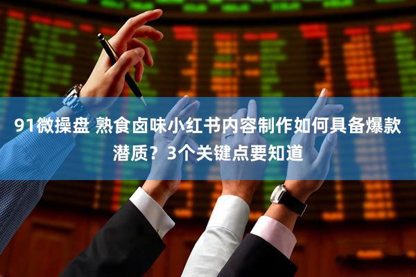 91微操盘 熟食卤味小红书内容制作如何具备爆款潜质？3个关键点要知道